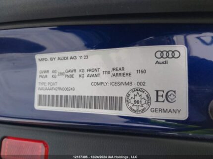 WAUAAAF42RN006249 2024 AUDI