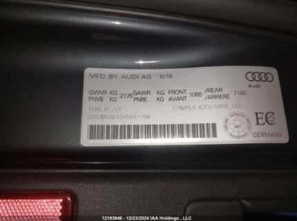 WAUBNAF42HN041798 2017 AUDI