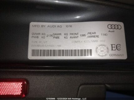 WAUBNAF42HN041798 2017 AUDI