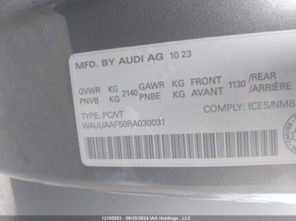 WAUUAAF50RA030031 2024 AUDI