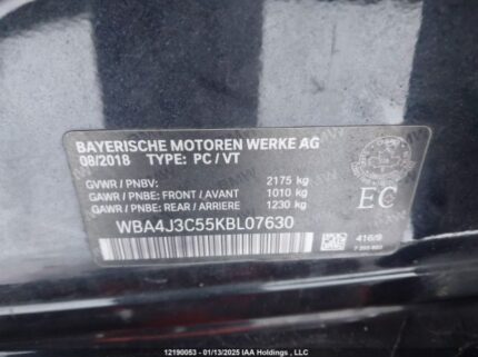 WBA4J3C55KBL07630 2019 BMW