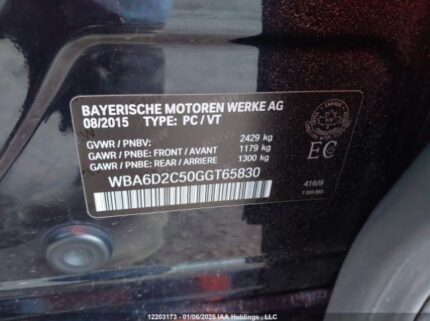 WBA6D2C50GGT65830 2016 BMW