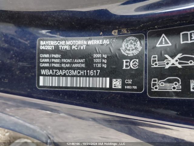 WBA73AP03MCH11617 2021 BMW