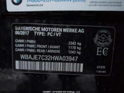WBAJE7C32HWA03947 2017 BMW