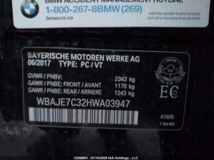 WBAJE7C32HWA03947 2017 BMW