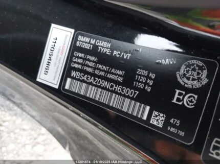WBS43AZ09NCH63007 2022 BMW