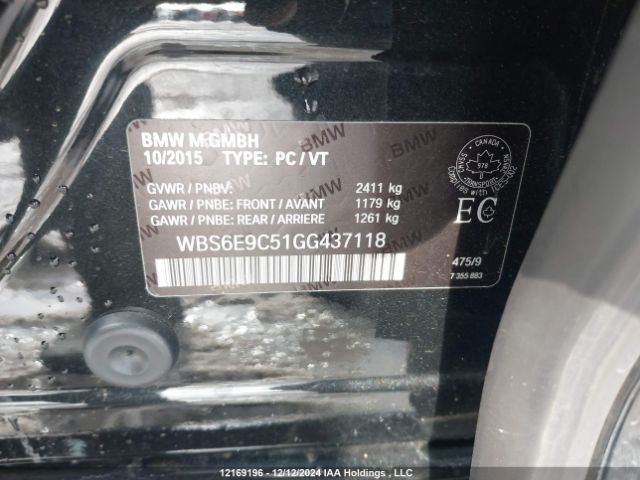 WBS6E9C51GG437118 2016 BMW
