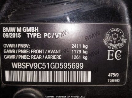 WBSFV9C51GD595699 2016 BMW