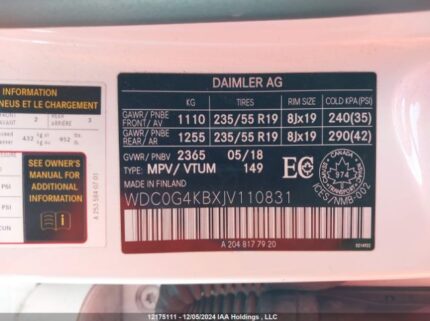WDC0G4KBXJV110831 2018 MERCEDES-BENZ