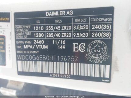 WDC0G6EB0HF196257 2017 MERCEDES-BENZ