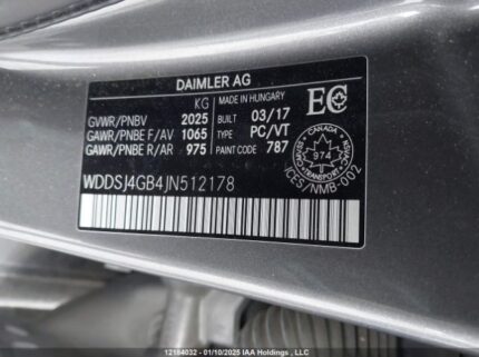 WDDSJ4GB4JN512178 2018 MERCEDES-BENZ