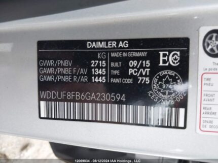 WDDUF8FB6GA230594 2016 MERCEDES-BENZ