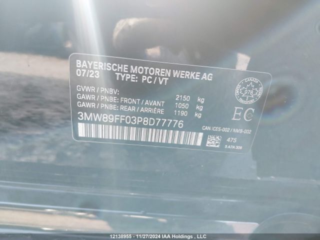 3MW89FF03P8D77776 2023 BMW