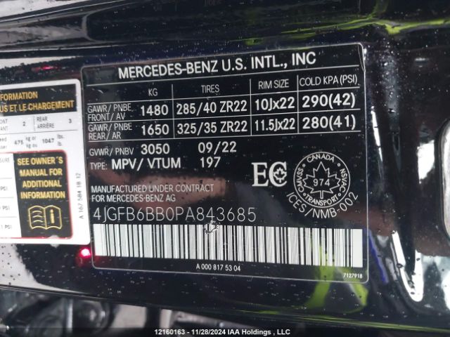 4JGFB6BB0PA843685 2023 MERCEDES-BENZ