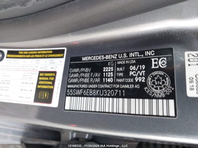 55SWF6EB8KU320711 2019 MERCEDES-BENZ