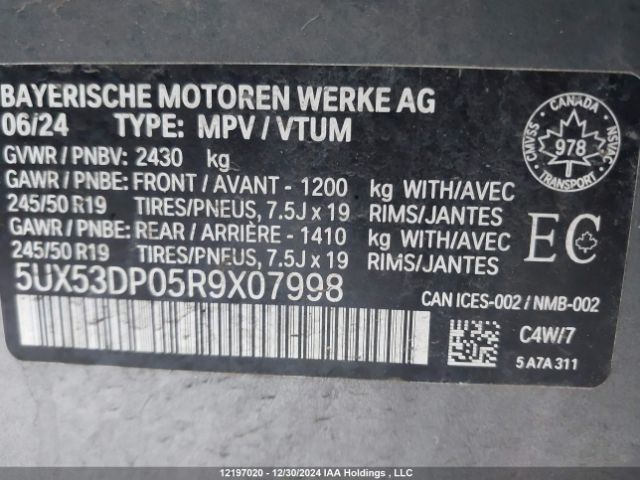 5UX53DP05R9X07998 2024 BMW
