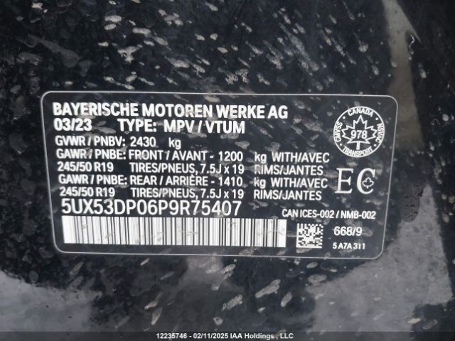 5UX53DP06P9R75407 2023 BMW