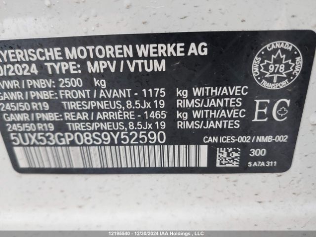 5UX53GP08S9Y52590 2025 BMW