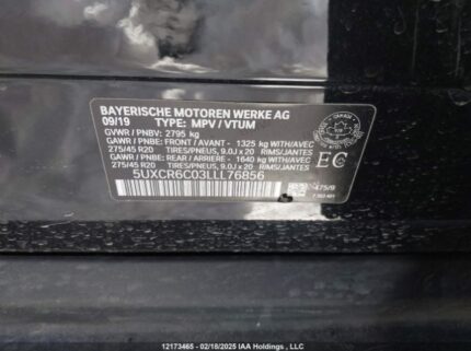 5UXCR6C03LLL76856 2020 BMW