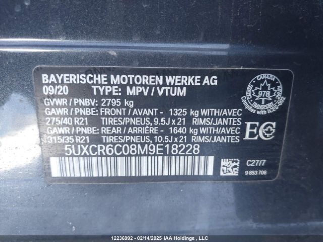 5UXCR6C08M9E18228 2021 BMW