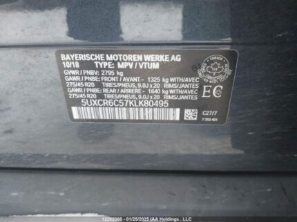 5UXCR6C57KLK80495 2019 BMW