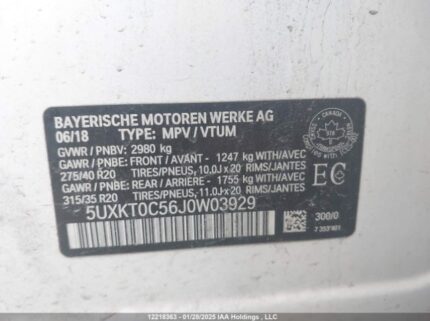5UXKT0C56J0W03929 2018 BMW