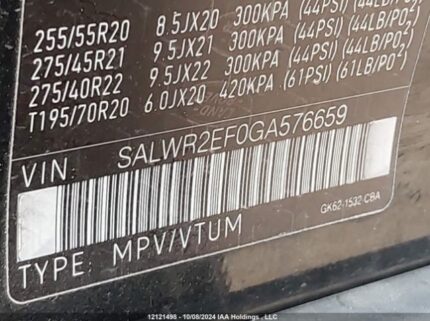 SALWR2EF0GA576659 2016 LAND ROVER