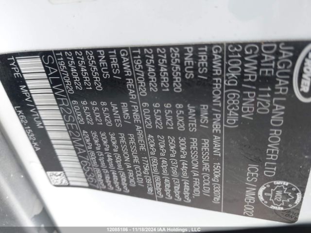 SALWR2SE2MA765367 2021 LAND ROVER