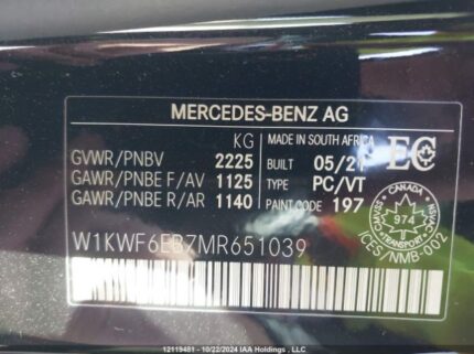 W1KWF6EB7MR651039 2021 MERCEDES-BENZ