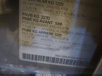 WA18NAF45HA051801 2017 AUDI