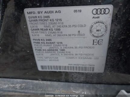 WA1ANAFY3K2112639 2019 AUDI