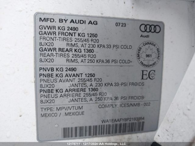 WA1EAAFY8P2183954 2023 AUDI