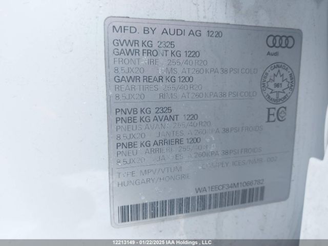 WA1EECF34M1066782 2021 AUDI