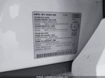 WA1ENAFY4L2043253 2020 AUDI