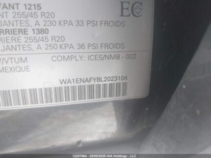 WA1ENAFY8L2023104 2020 AUDI