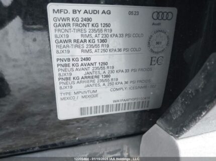 WA1FAAFY0P2150418 2023 AUDI
