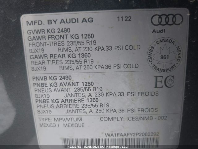WA1FAAFY2P2062292 2023 AUDI