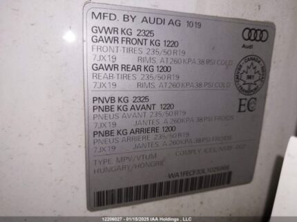 WA1FECF33L1025986 2020 AUDI