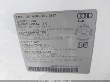 WA1M2AFP2HA096106 2017 AUDI