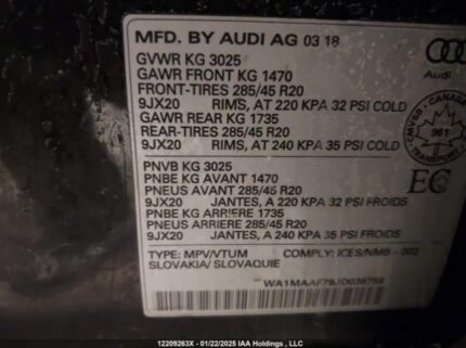 WA1MAAF79JD038758 2018 AUDI