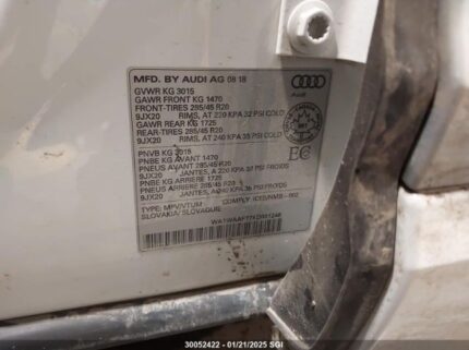 WA1WAAF77KD001248 2019 AUDI