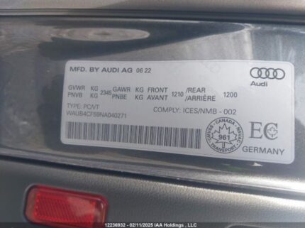 WAUB4CF59NA040271 2022 AUDI