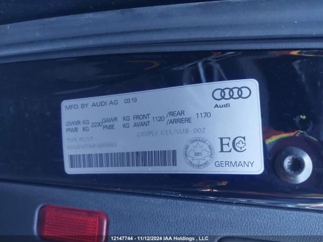 WAUENCF56KA045563 2019 AUDI
