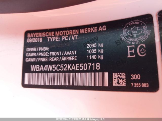 WBA4W5C52KAE50718 2019 BMW