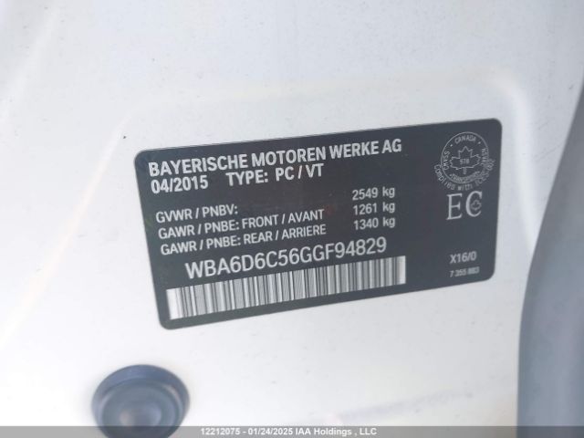 WBA6D6C56GGF94829 2016 BMW