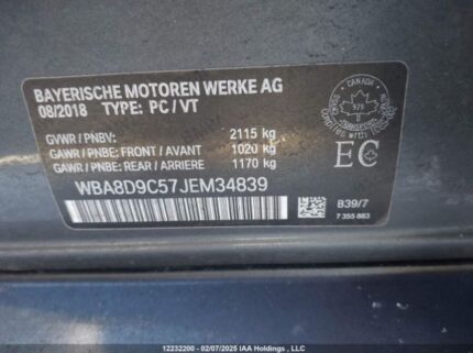 WBA8D9C57JEM34839 2018 BMW