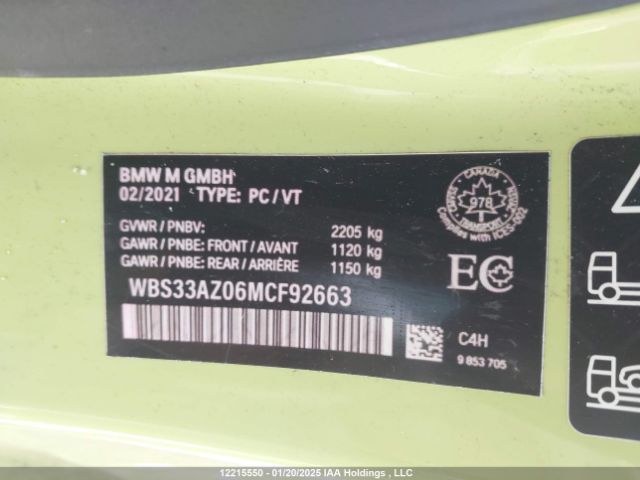 WBS33AZ06MCF92663 2021 BMW
