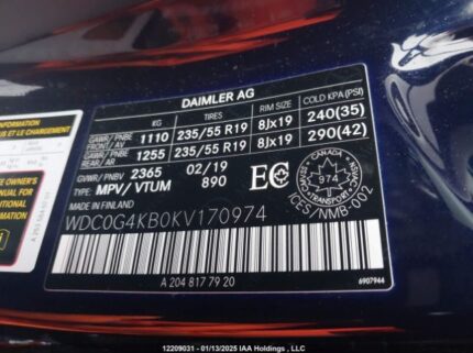 WDC0G4KB0KV170974 2019 MERCEDES-BENZ