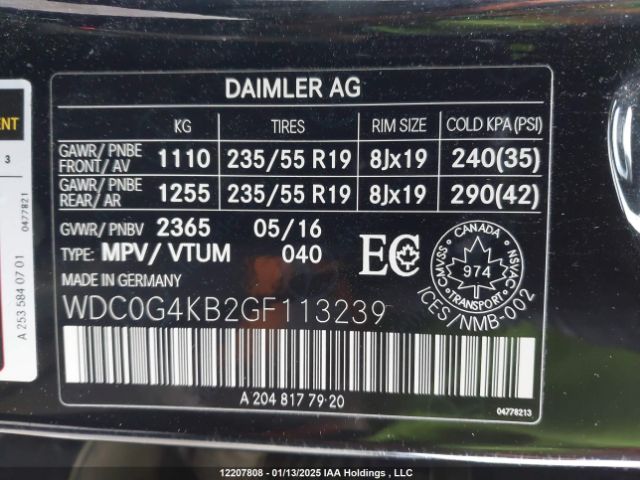 WDC0G4KB2GF113239 2016 MERCEDES-BENZ