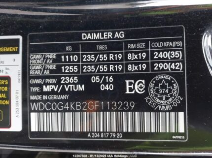 WDC0G4KB2GF113239 2016 MERCEDES-BENZ